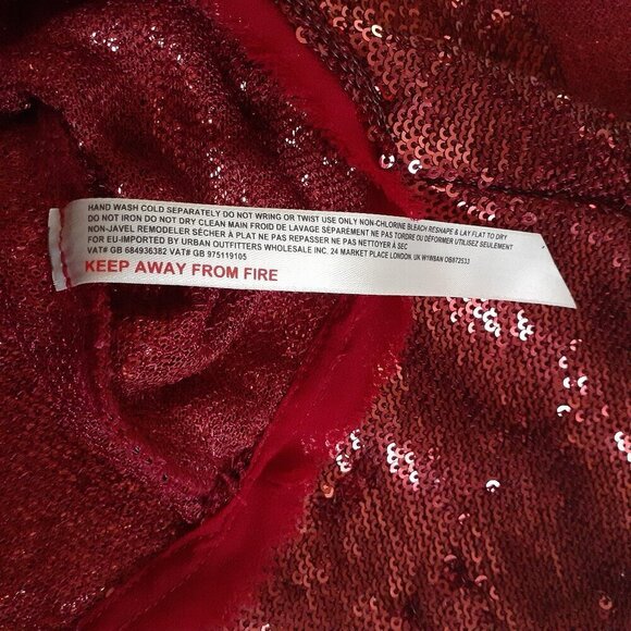 Free People Intimately Women's Size XS Red Sequin Time To Shine Mini Slip Dress - Picture 7 of 11